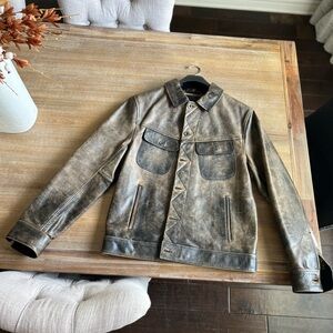 Taylor Stitch Distressed Leather Field Jacket
